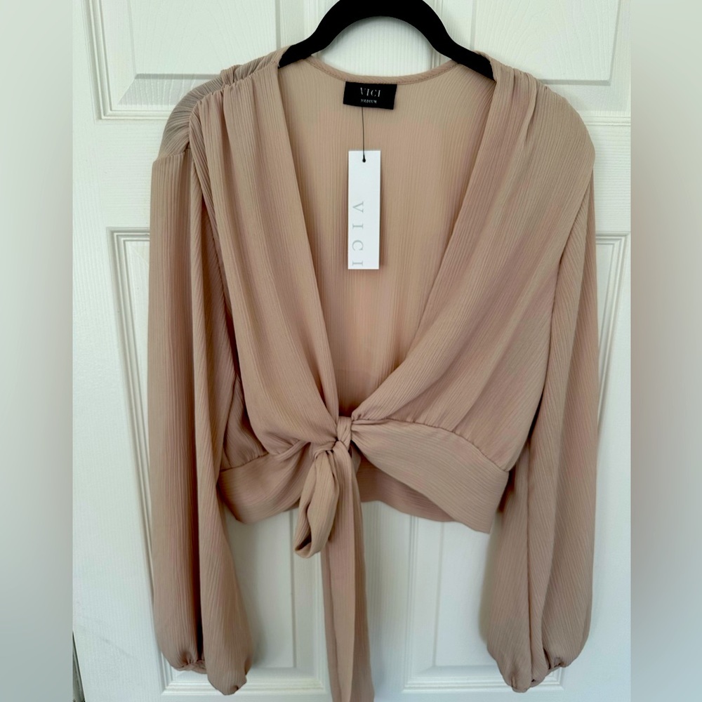 Vici Collection Tie Front Top